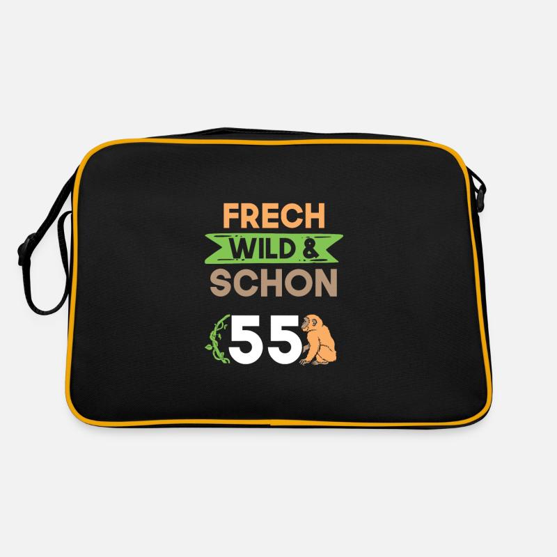 Geschenk 55 Jahre Geburtstag Affe Retro Tasche