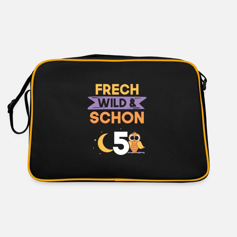 5 Jahre Geburtstag Junge Mädchen Eule Retro Tasche