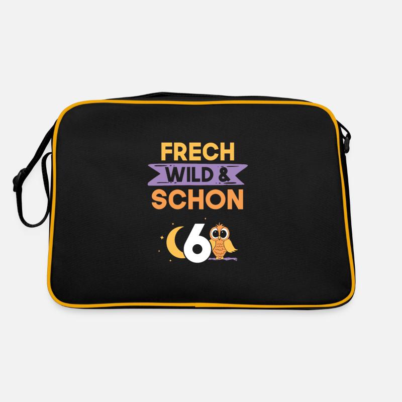 6 Jahre Geburtstag Junge Mädchen Eule Retro Tasche