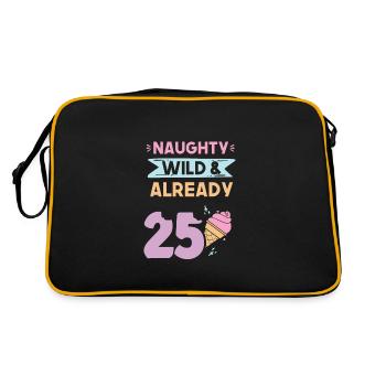 Geschenk 25 Jahre Geburtstag Eis essen - Retro Tasche - Schwarz/Gold - Hinten
