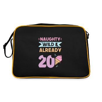 Geschenk 20 Jahre Geburtstag Eis essen - Retro Tasche - Schwarz/Gold - Hinten