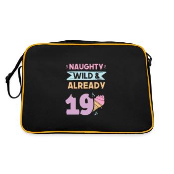 19 Jahre Geburtstag Eis essen - Retro Tasche - Schwarz/Gold - Hinten