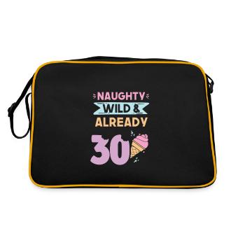 Geschenk 30 Jahre Geburtstag Eis essen - Retro Tasche - Schwarz/Gold - Hinten