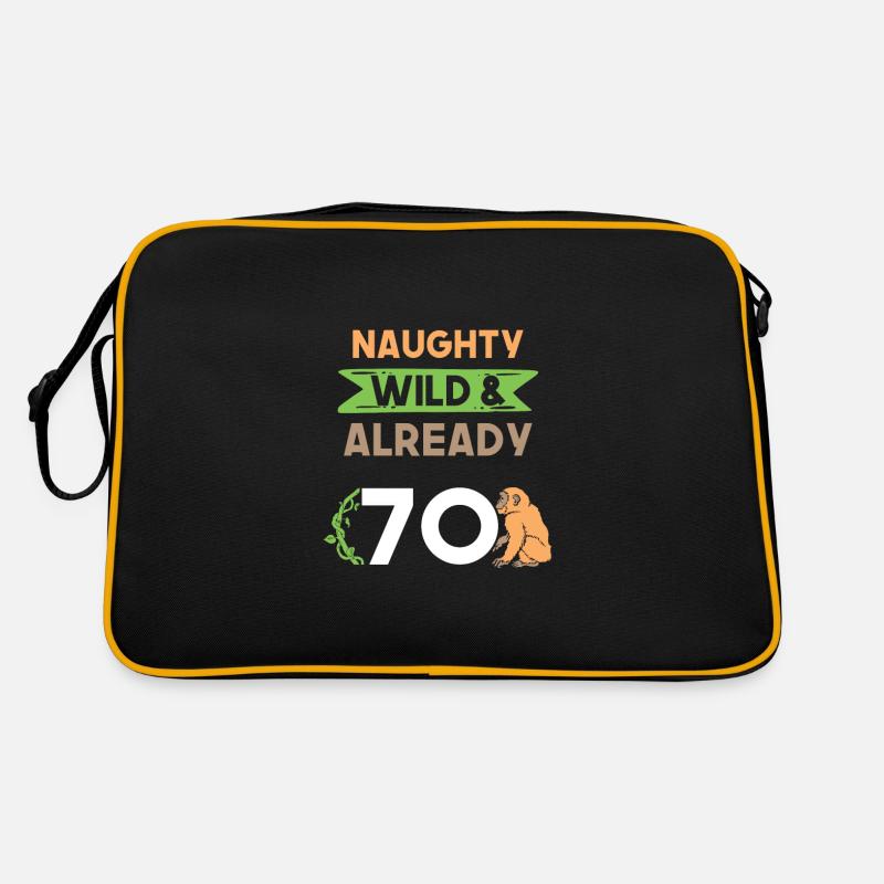 Geschenk 70 Jahre Geburtstag Affe Retro Tasche