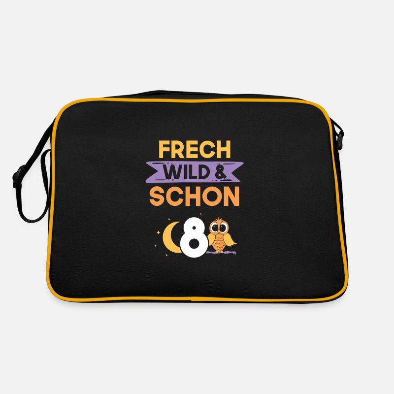 8 Jahre Geburtstag Junge Mädchen Eule Retro Tasche