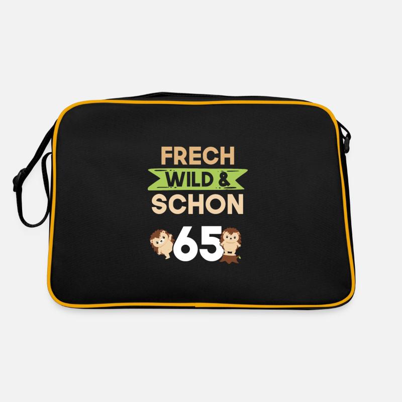 Geschenk 65 Jahre Geburtstag Igel Retro Tasche