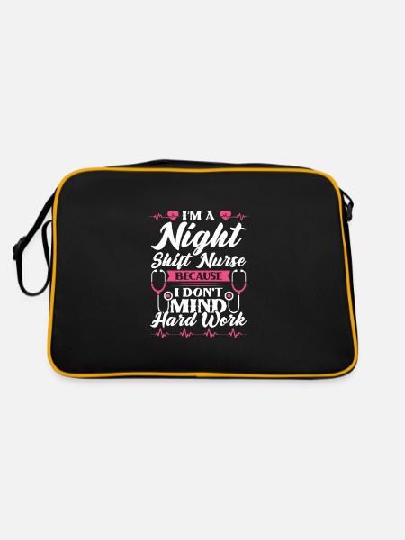 Im a Night Shift Nurse - Retro Tasche - Schwarz/Gold - Hinten