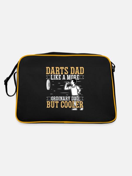 Darts Dad Like a more ordinary - Retro Tasche - Schwarz/Gold - Hinten