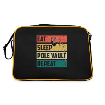 Eat Sleep Pole Vault Repeat - Retro Tasche - Schwarz/Gold - Hinten
