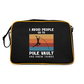 I avoid people go to Pole Vault - Retro Tasche - Schwarz/Gold - Hinten