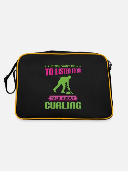 If You want me to listen to you talk about Curling - Retro Tasche - Schwarz/Gold - Hinten