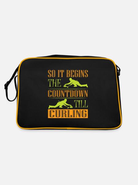 So it begins the countdown till Curling - Retro Tasche - Schwarz/Gold - Hinten