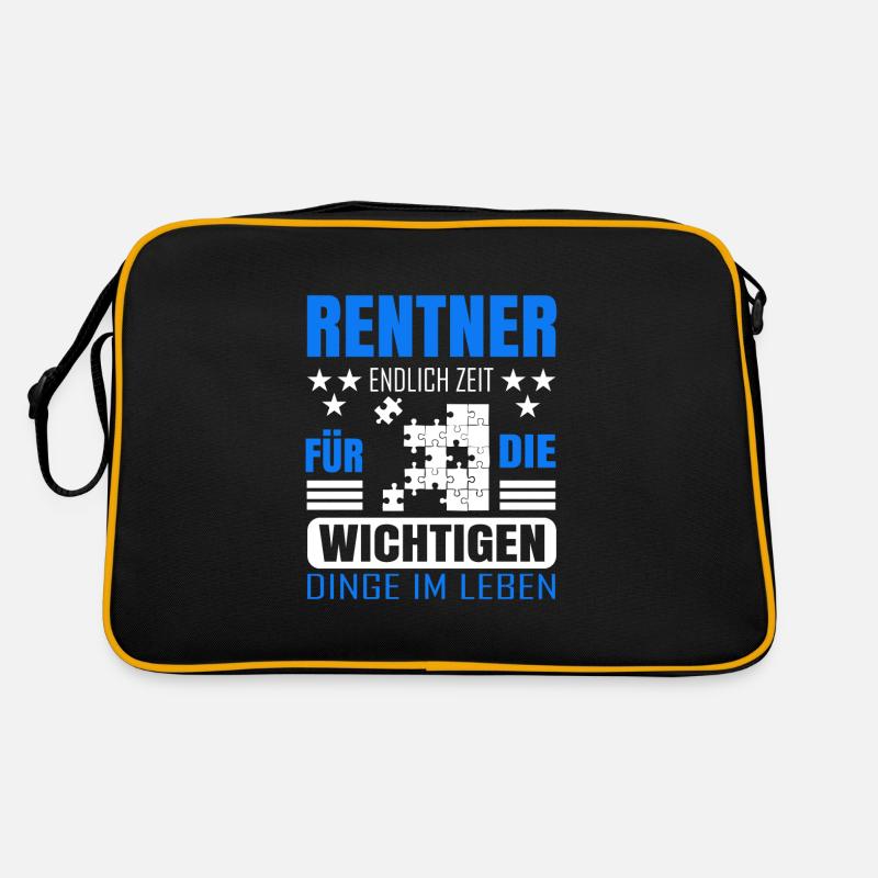 Rentner Rente Rentenbeginn Puzzeln Retro Tasche