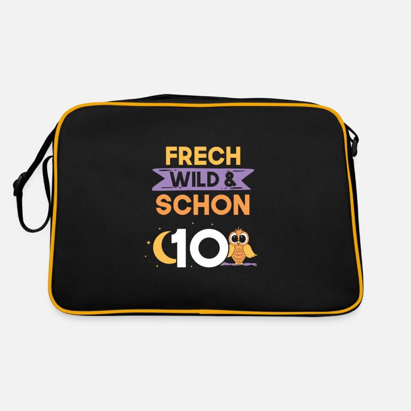 10 Jahre Geburtstag Junge Mädchen Eule Retro Tasche