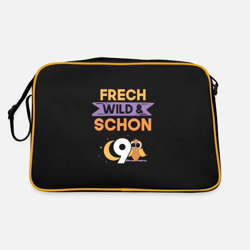 9 Jahre Geburtstag Junge Mädchen Eule Retro Tasche