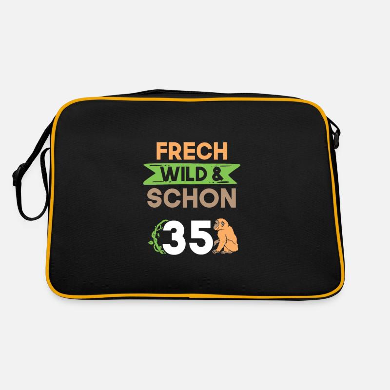 Geschenk 35 Jahre Geburtstag Affe Retro Tasche