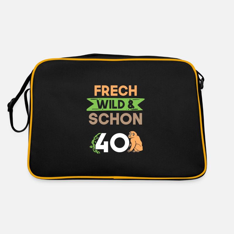 Geschenk 40 Jahre Geburtstag Affe Retro Tasche