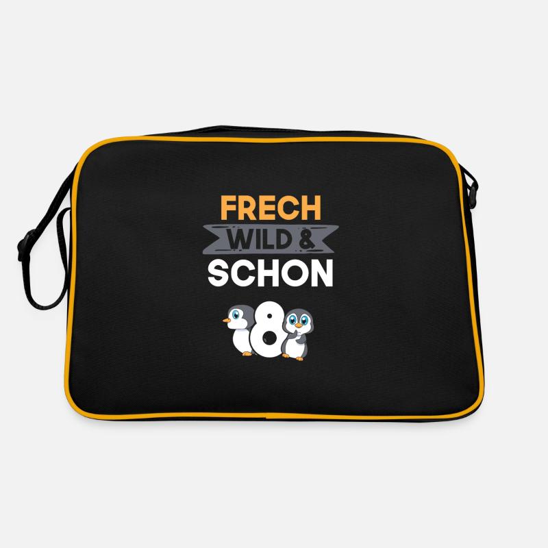 8 Jahre Geburtstag Junge Mädchen Pinguin Retro Tasche