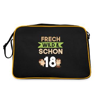 18 Jahre Geburtstag Igel - Retro Tasche - Schwarz/Gold - Hinten