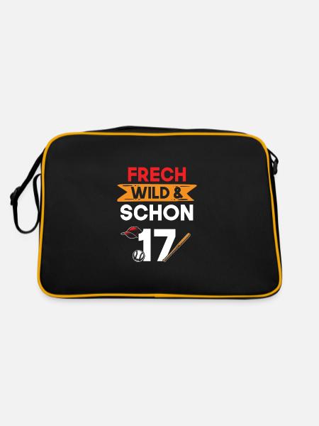 17 Jahre Geburtstag Fußball - Retro Tasche - Schwarz/Gold - Hinten