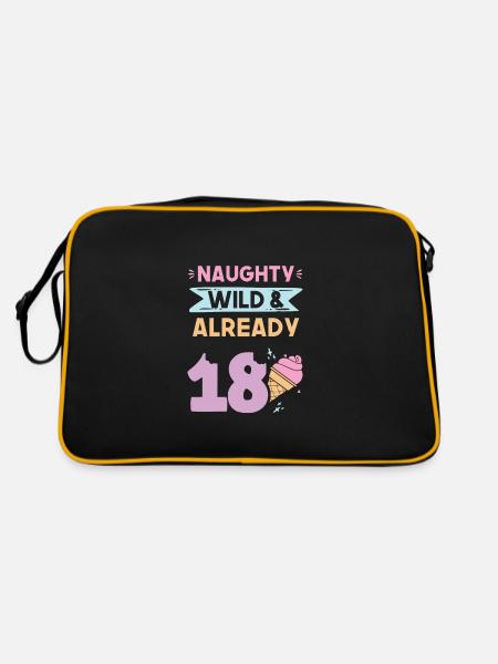 18 Jahre Geburtstag Eis essen - Retro Tasche - Schwarz/Gold - Hinten