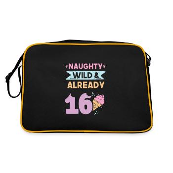 16 Jahre Geburtstag Eis essen - Retro Tasche - Schwarz/Gold - Hinten