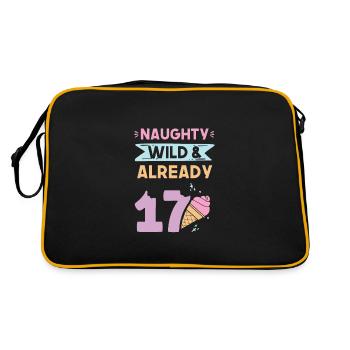 17 Jahre Geburtstag Eis essen - Retro Tasche - Schwarz/Gold - Hinten