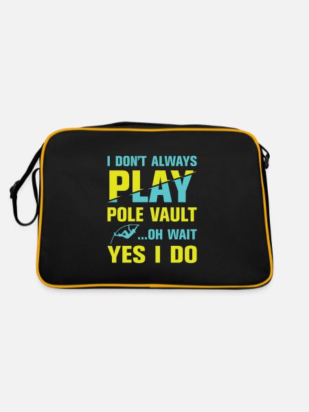 I don’t always play Pole Vault - Retro Tasche - Schwarz/Gold - Hinten