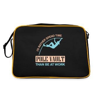 I’d rather spend time with Pole Vault - Retro Tasche - Schwarz/Gold - Hinten