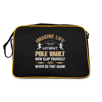 Imagine Life without Pole Vault - Retro Tasche - Schwarz/Gold - Hinten