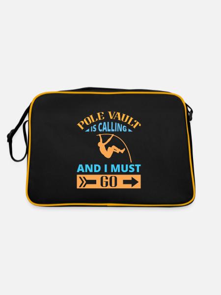 Pole Vault Is Calling And I Must Go - Retro Tasche - Schwarz/Gold - Hinten