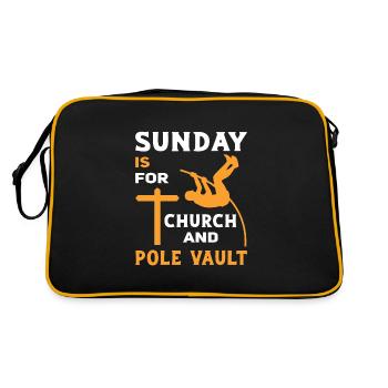 Sunday is for church and Pole Vault - Retro Tasche - Schwarz/Gold - Hinten