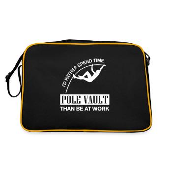 Id rather spend time with Pole Vault - Retro Tasche - Schwarz/Gold - Hinten