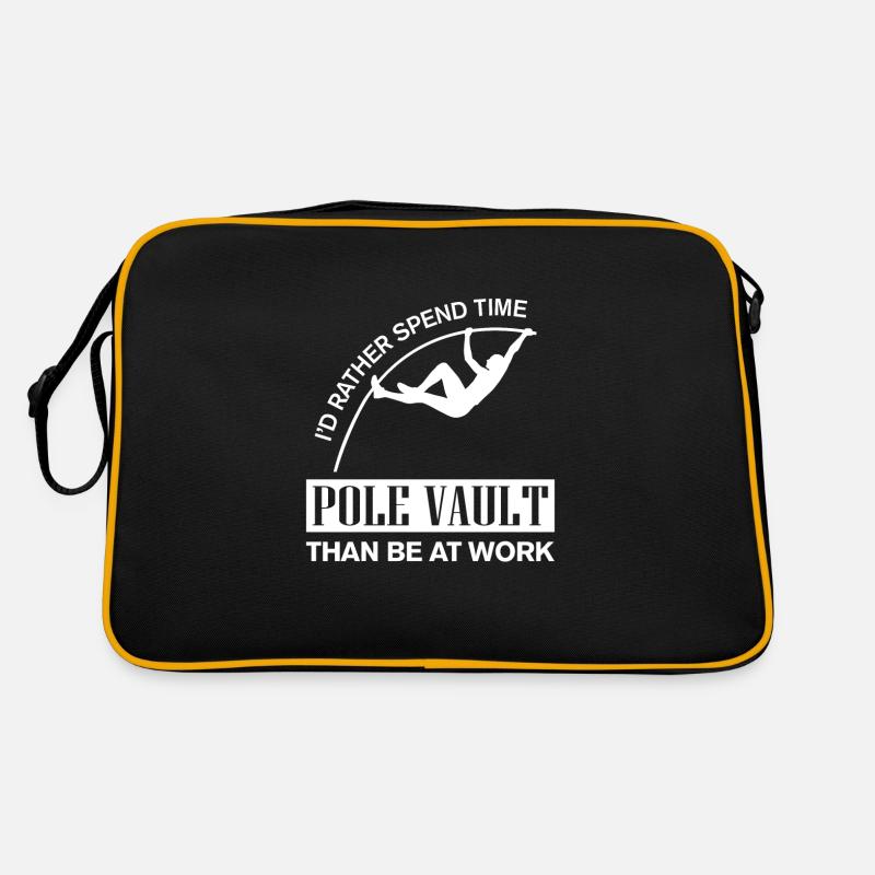 Id rather spend time with Pole Vault - Retro Tasche - Schwarz/Gold