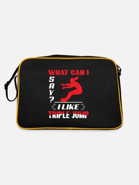 Eat Sleep Tripple Jump Repeat - Retro Tasche - Schwarz/Gold - Hinten