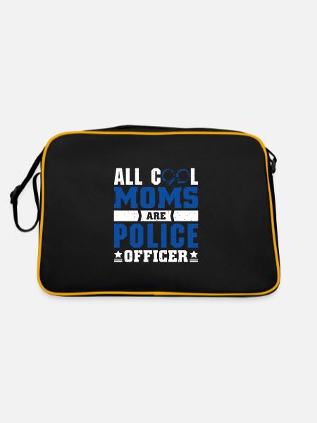 Polizei Polizist Polizeibeamte - Retro Tasche - Schwarz/Gold - Hinten