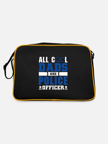 Polizei Polizist Polizeibeamte - Retro Tasche - Schwarz/Gold - Hinten