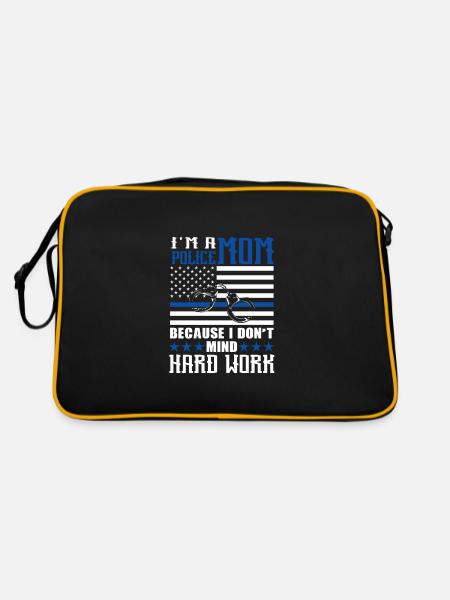 Polizei Polizist Polizeibeamte - Retro Tasche - Schwarz/Gold - Hinten