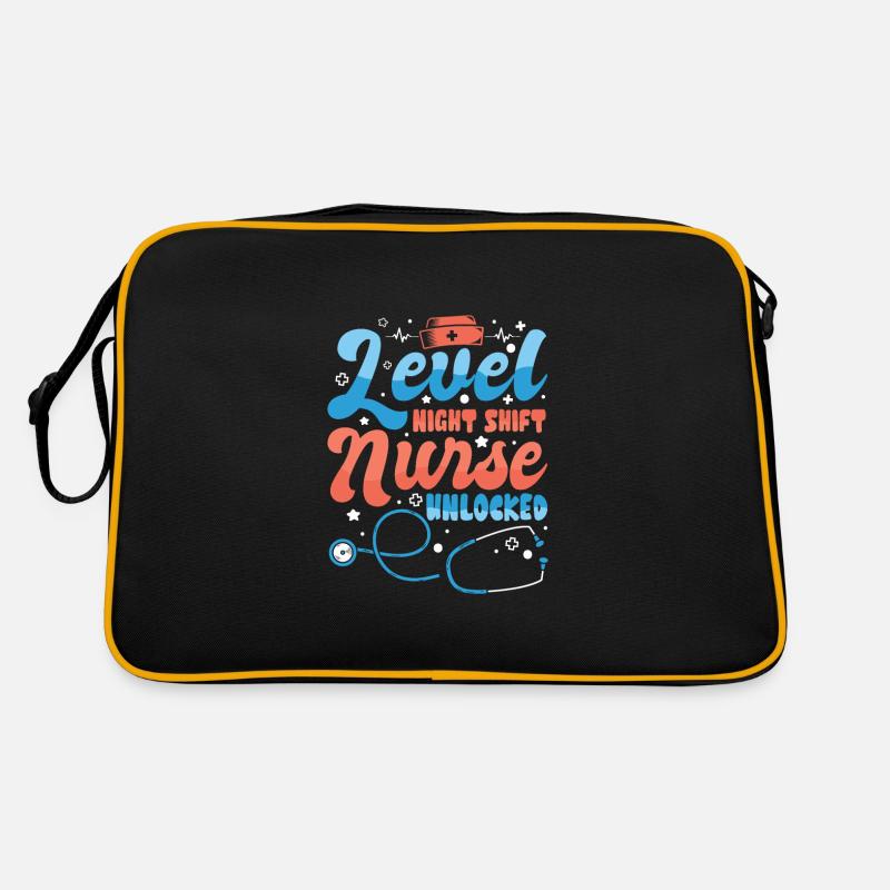 Level Night Shift Nurse Unlocked Retro Tasche