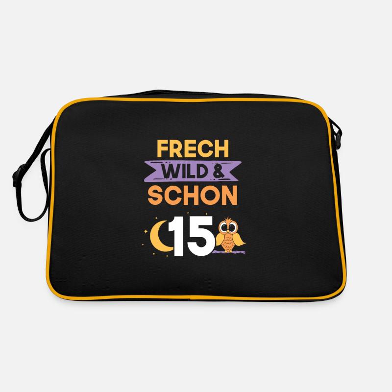 15 Jahre Geburtstag Junge Mädchen Eule Retro Tasche