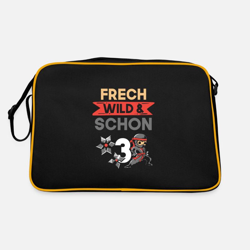 3 Jahre Geburtstag Junge Mädchen Ninja Retro Tasche