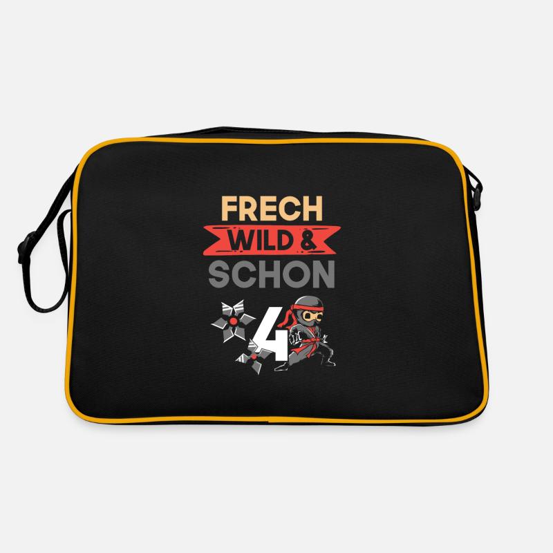 4 Jahre Geburtstag Junge Mädchen Ninja Retro Tasche