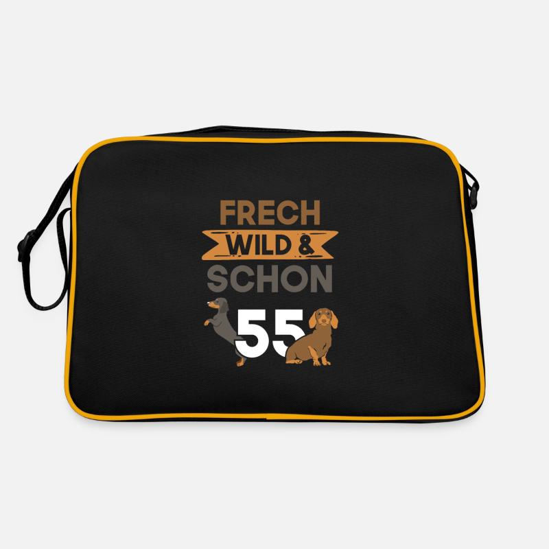 Geschenk 55 Jahre Geburtstag Dackel Retro Tasche