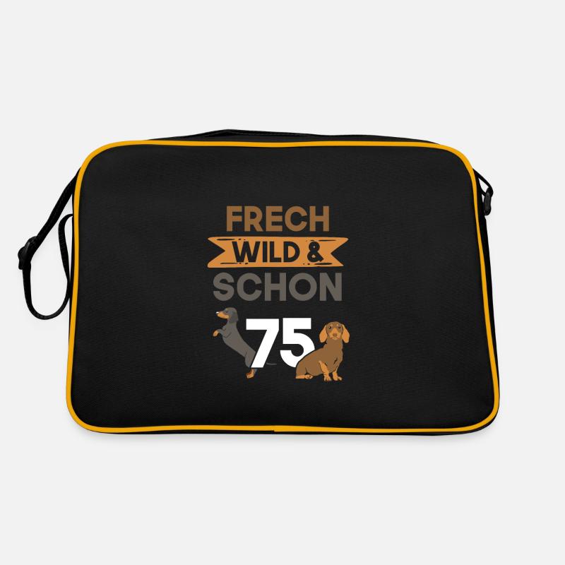 Geschenk 75 Jahre Geburtstag Dackel Retro Tasche