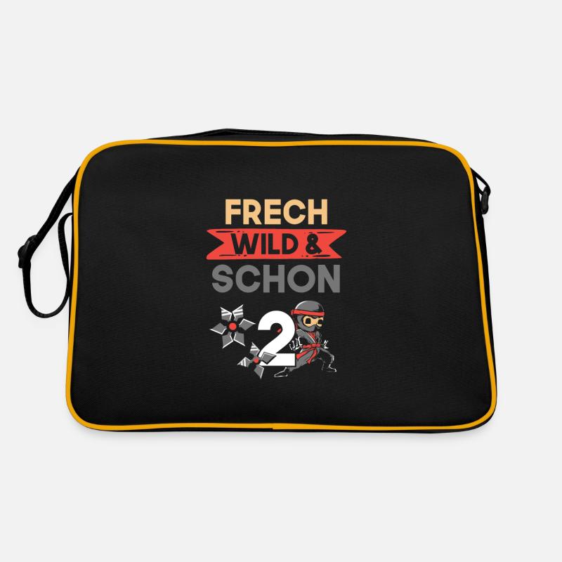 2 Jahre Geburtstag Junge Mädchen Ninja Retro Tasche