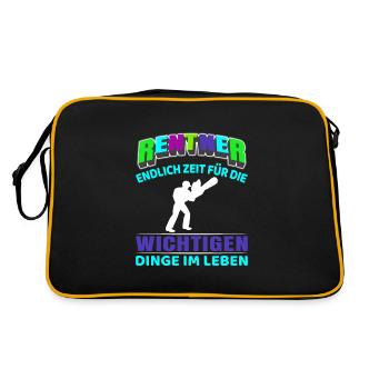Pensioner Pension Start of Retirement Chainsaw Forestry Worker - Retro Bag - black/gold - Back