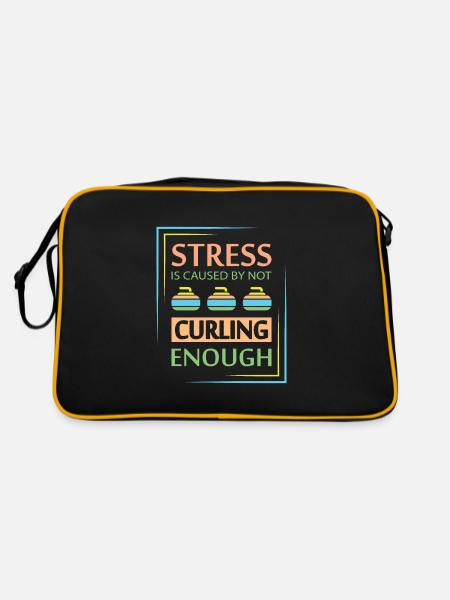 Le stress est causé par le fait de ne pas jouer suffisamment au curling - Sac Retro - noir/or - Dos