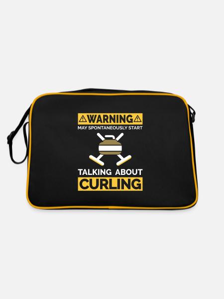 Commencez spontanément à parler de curling - Sac Retro - noir/or - Dos