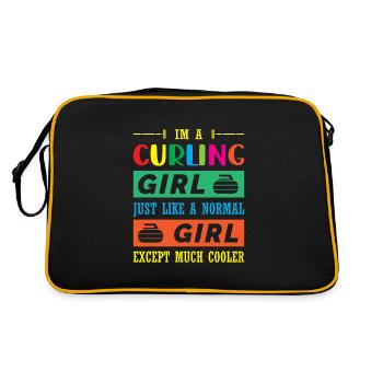 Je suis une fille de curling - Sac Retro - noir/or - Dos