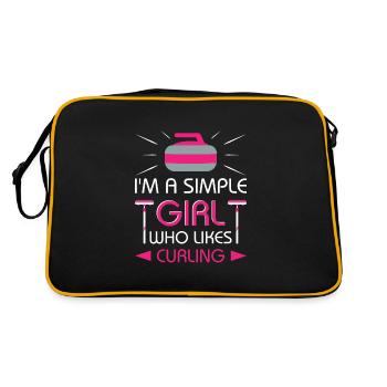Je suis une fille simple qui aime le curling - Sac Retro - noir/or - Dos